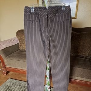 Ladies Brown Pinstripe Pants